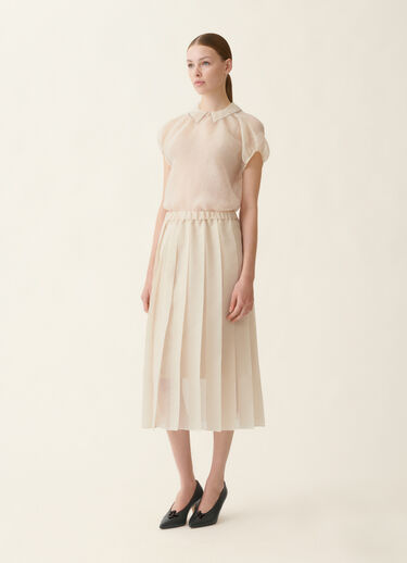 Fabiana Filippi Jupe midi en organza, beurre Beurre GND216F345M3120000