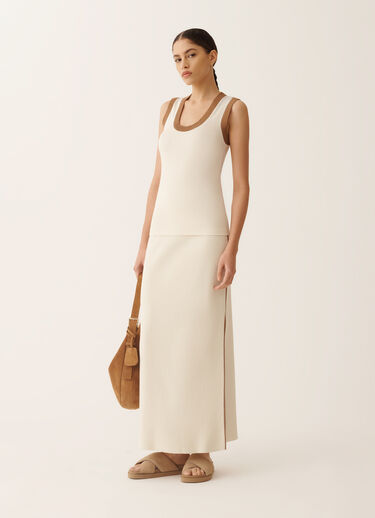 Fabiana Filippi Jersey tank top, butter and wicker BUTTER JED276F582M2240000