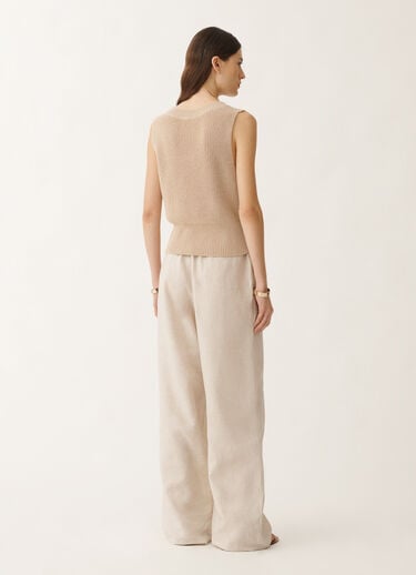 Fabiana Filippi Cotton and linen gilet with sequins, sand SAND MAD275F519L3510000