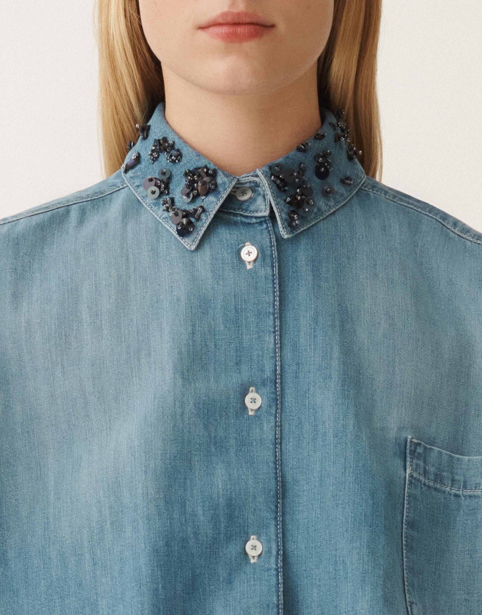 Fabiana Filippi Hemd aus Chambray, hellblau BLAU CAD275F598L3840000