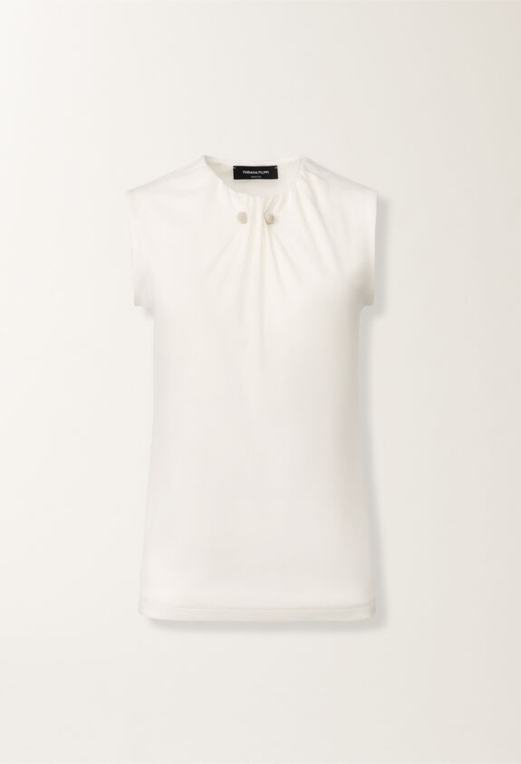 Fabiana Filippi Jersey vest top, butter WHITE JED215F377L5420000