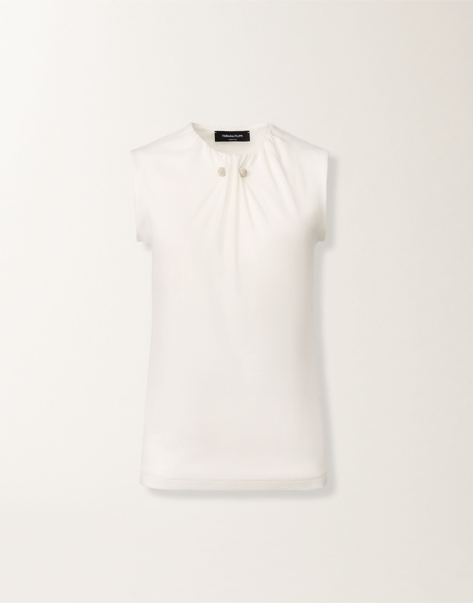 Fabiana Filippi Jersey vest top, butter WHITE JED215F377L5420000