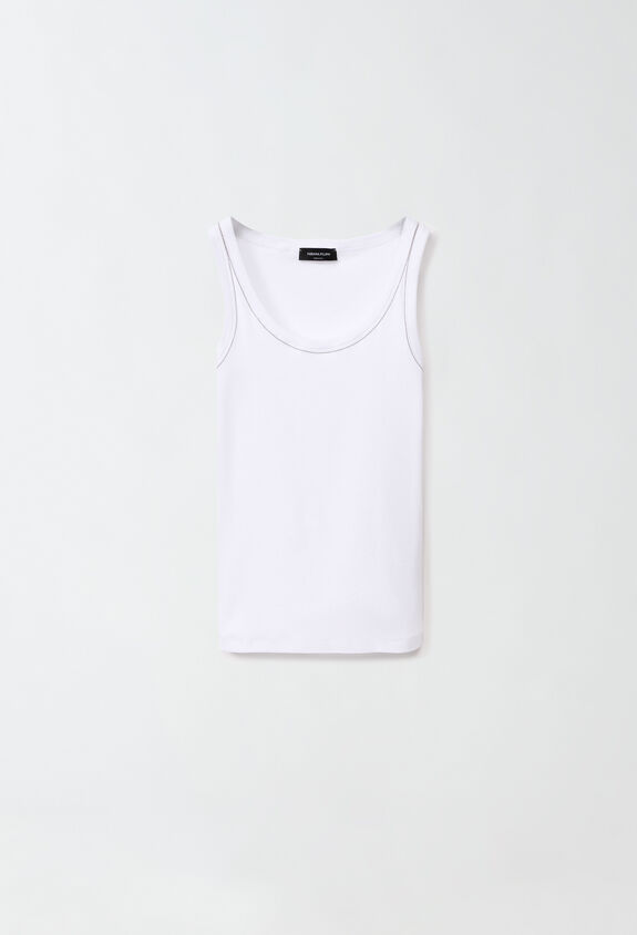 Fabiana Filippi Jersey vest top, optical white WHITE JED214F395I9360000