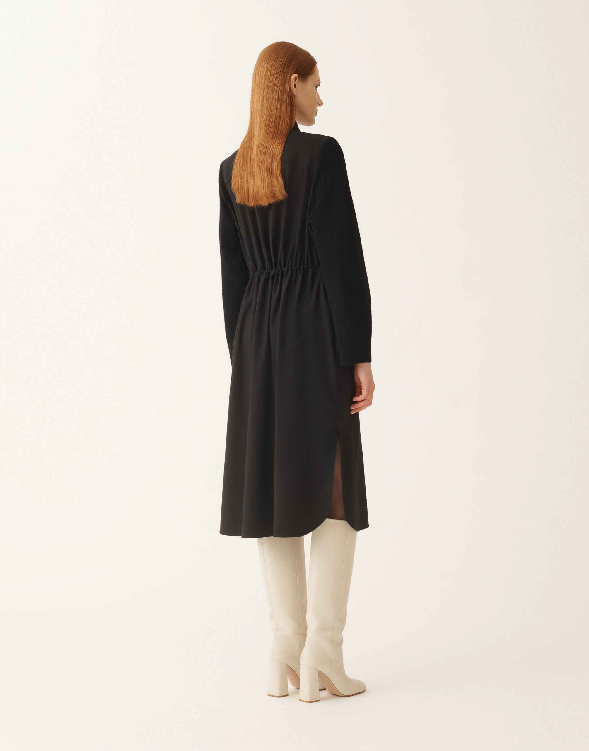 Shirt dress in flannel, black for Women | Fabiana Filippi®