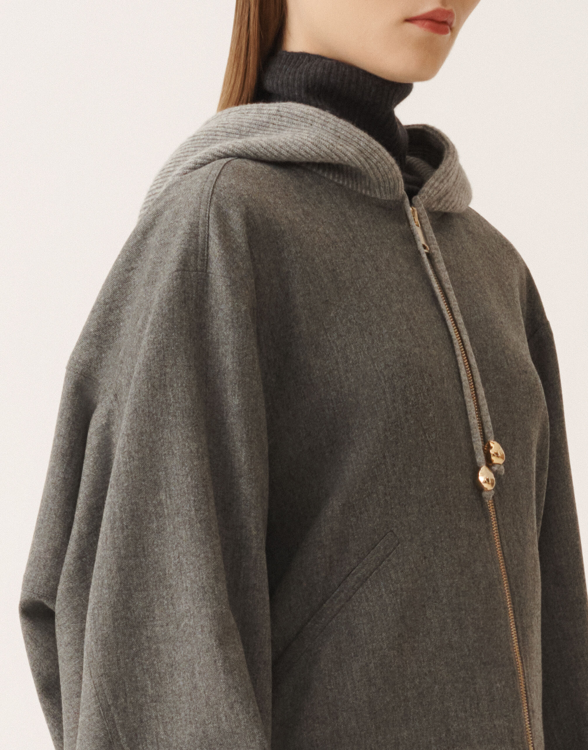 Fabiana Filippi Bomber en flanelle, rock Gris GCD225F555L6750000