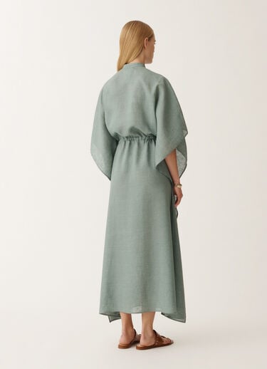 Fabiana Filippi Caftan en toile de lin, bleu pétrole TURQUOISE ABD275F538L3770000