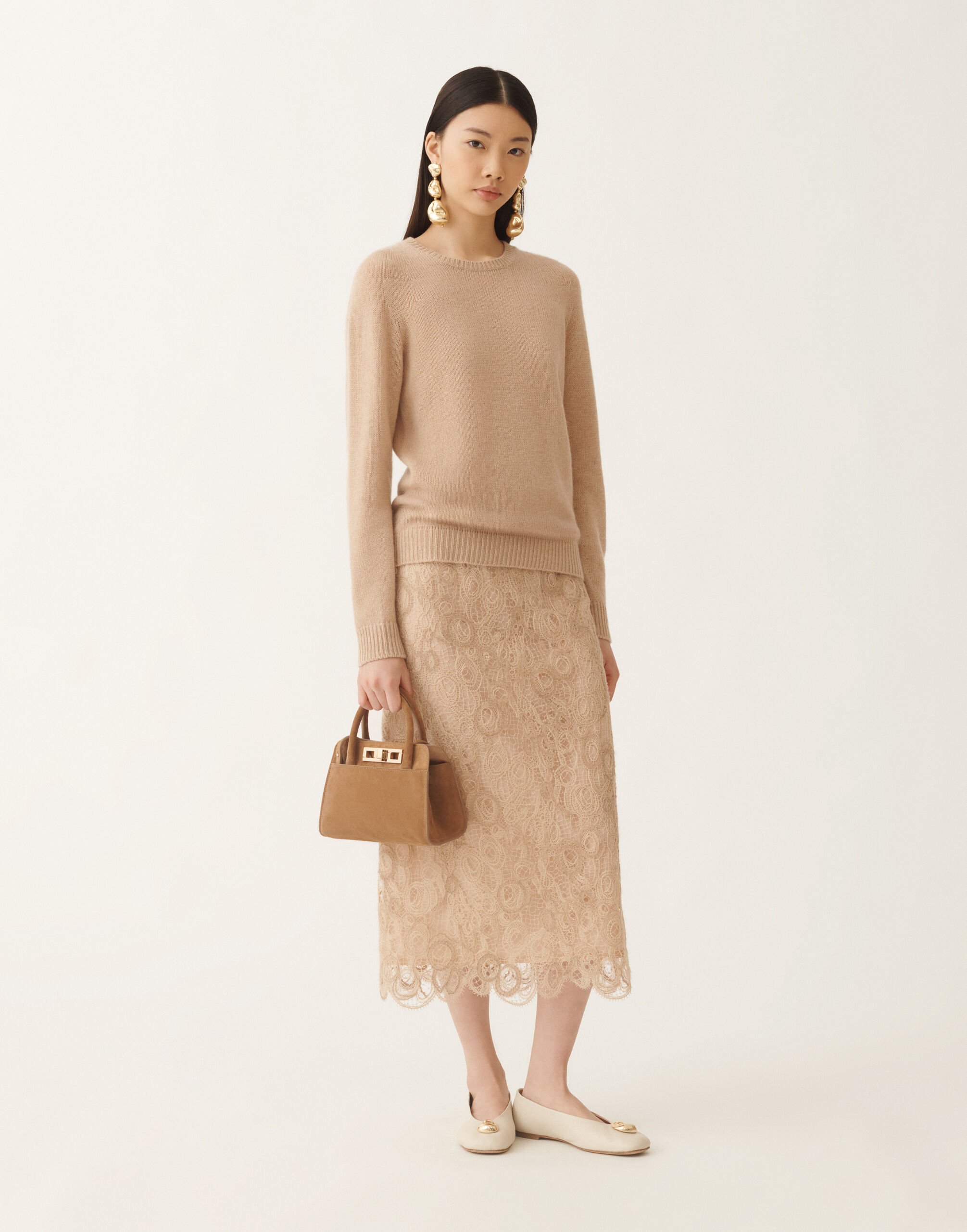 Cashmere sweater, beech for Women | Fabiana Filippi®