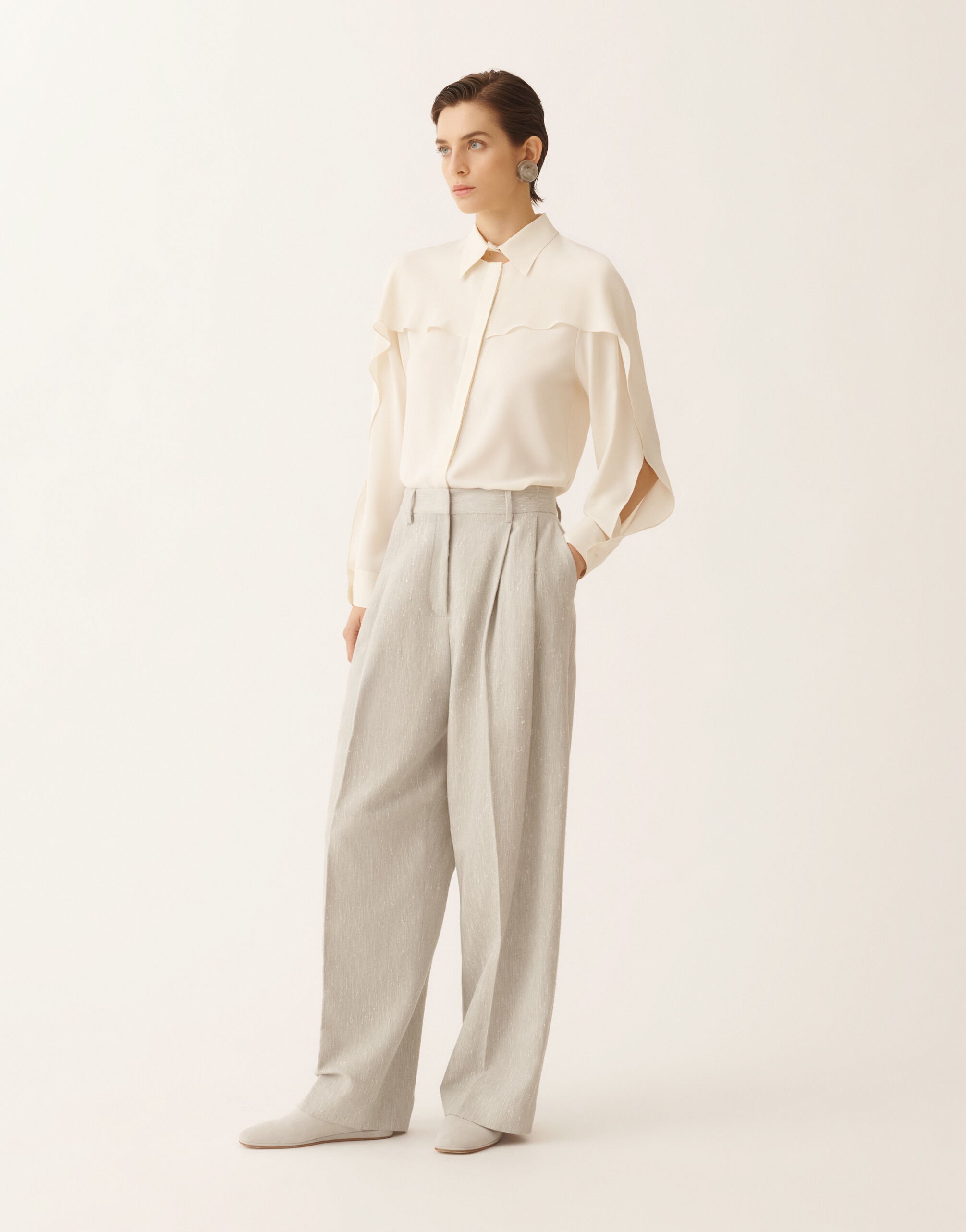 Fabiana Filippi Camicia in crepe de chine, burro Bianco CAD266F315D9430000