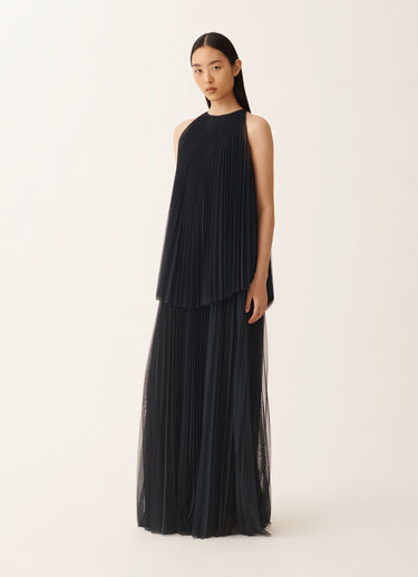 Fabiana Filippi Vestido de tul plisado, azul medianoche AZUL MEDIANOCHE ABD276F647M1690000