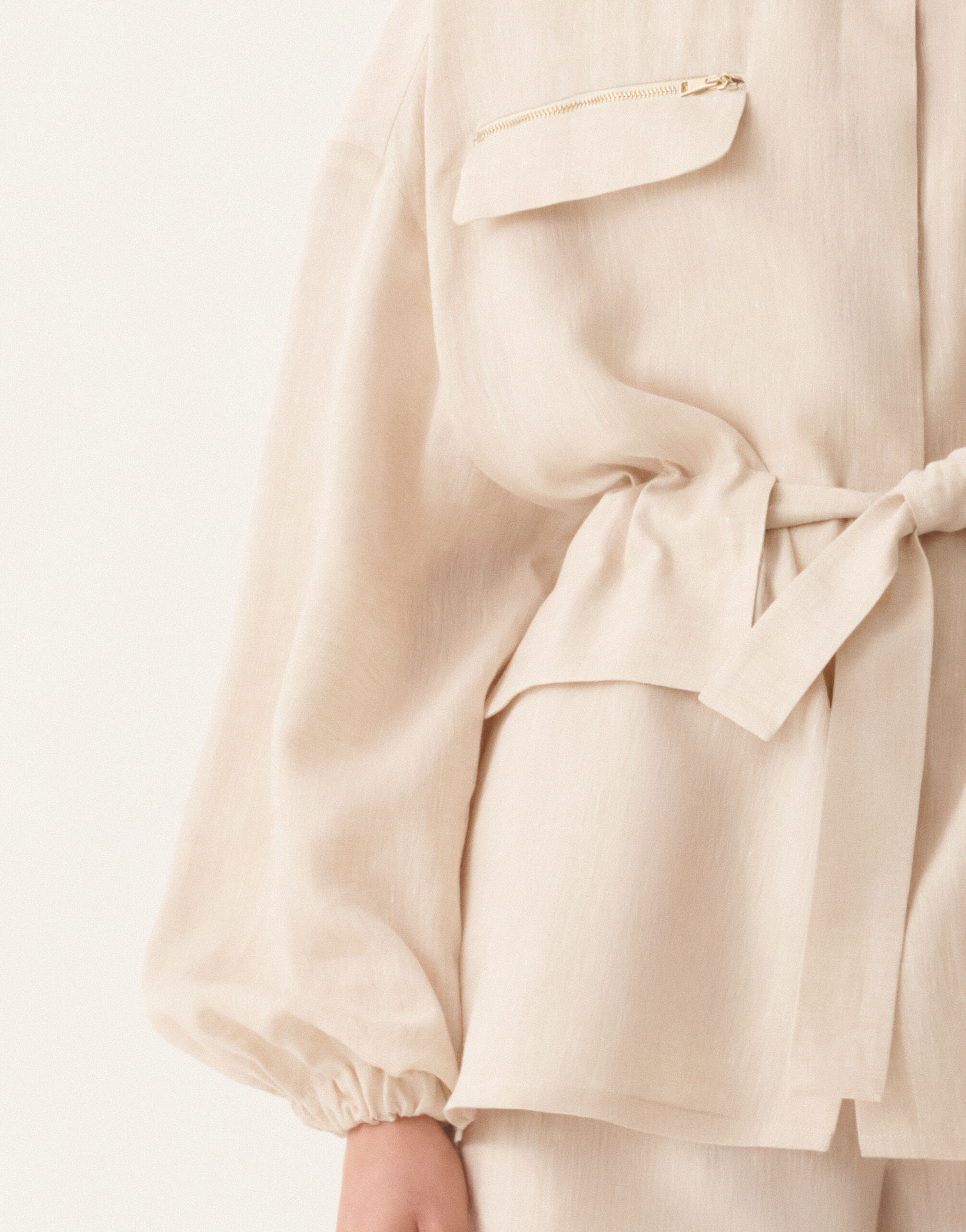 Linen canvas field jacket, natural for Women | Fabiana Filippi®