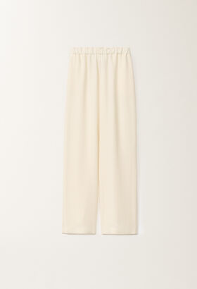 Fabiana Filippi Lange Hose Trevi aus Enver Satin, vanillefarben WEISS PAD265F456L2880000
