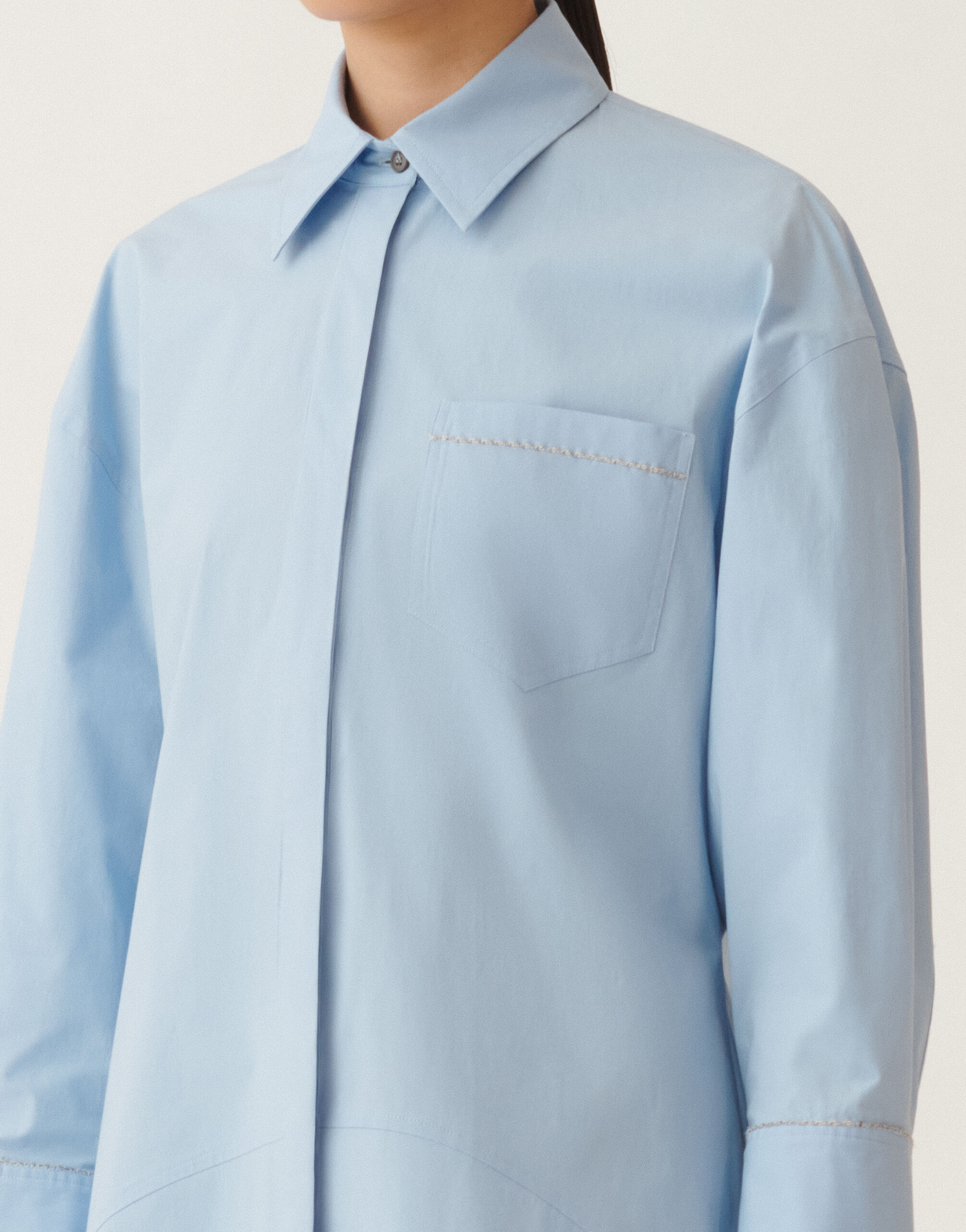 [FABIANA FILIPPI] ポプリン シャツドレス Fabiana Filippi Striped Poplin Shirt Dress | Blue | FARFETCH