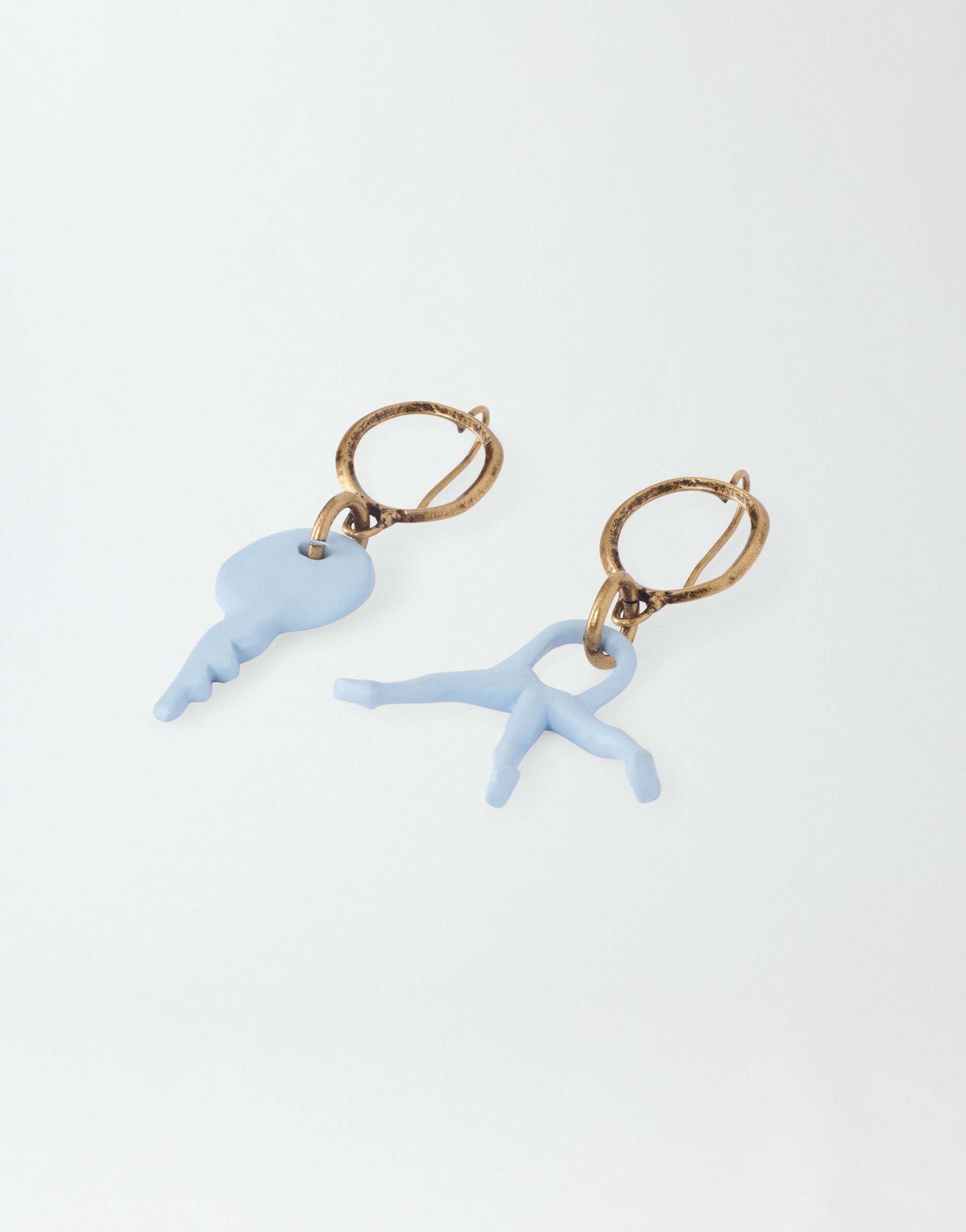 Fabiana Filippi BRASS PENDANT EARRINGS LIGHT BLUE BXD274A966H1590000