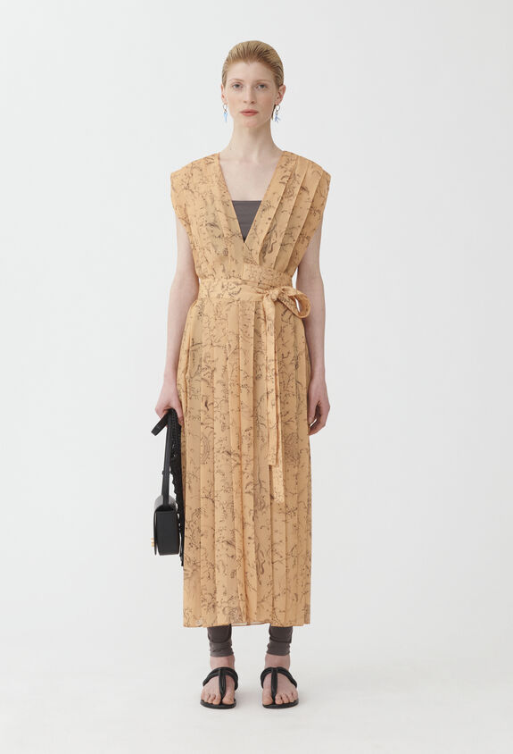 Fabiana Filippi Kleid aus bedrucktem Georgette, Mandarine ABD274F500H2030000