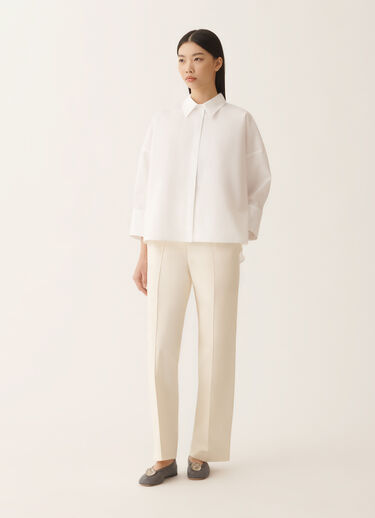 Fabiana Filippi Cropped shirt in optic white poplin White CAD266F309L5820000