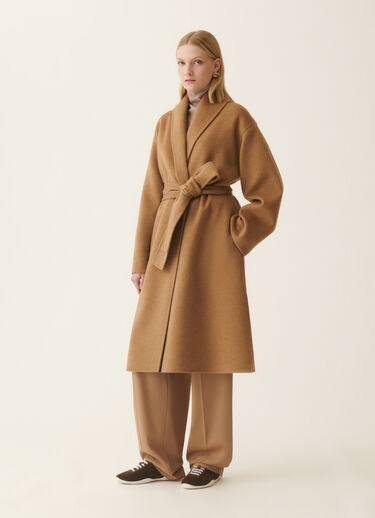 Fabiana Filippi Cashmere double robe coat, rattan Rattan CTD226F662M3930000