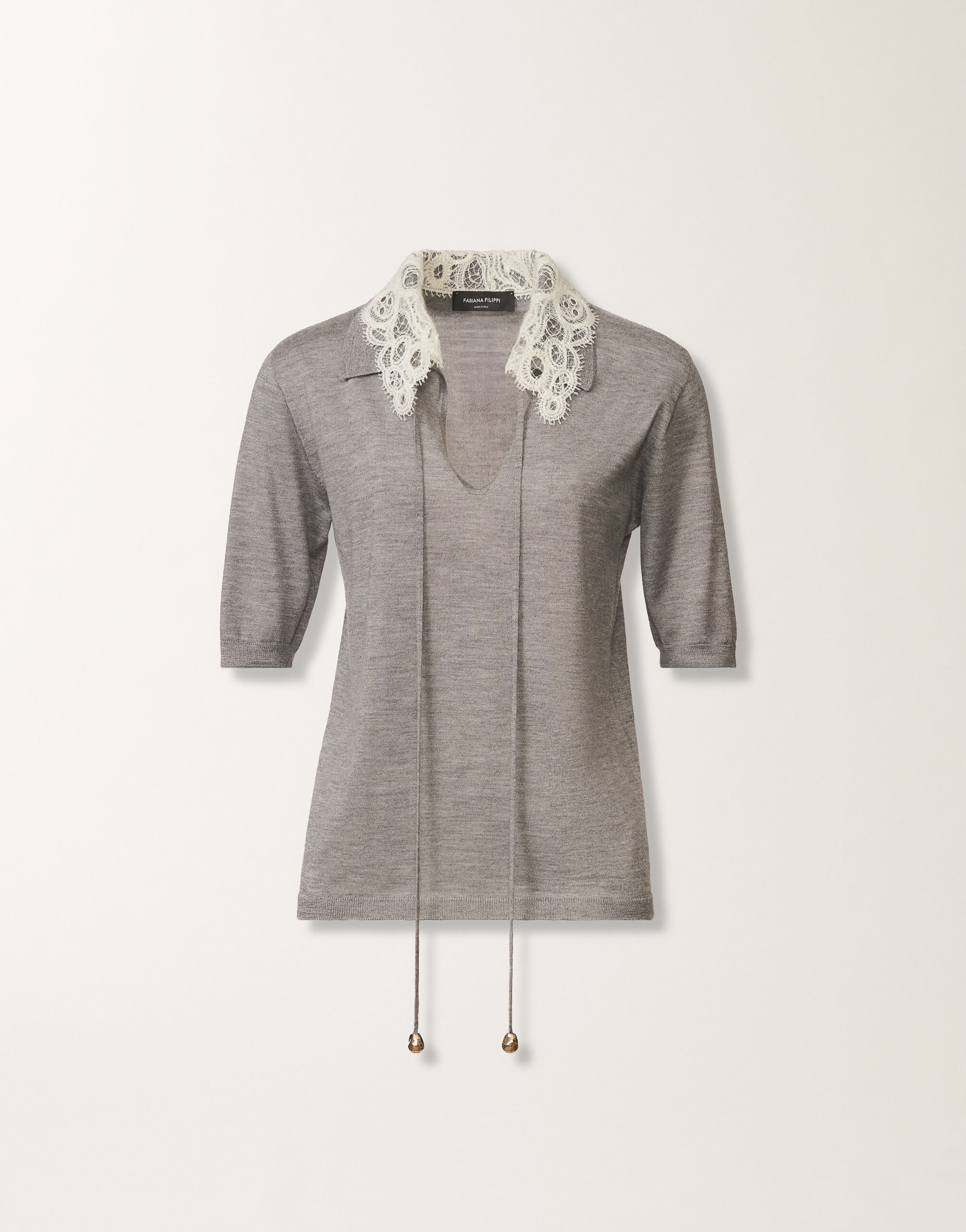 Fabiana Filippi Pull en cachemire et soie, roche GRIS MAD215F006L5940000