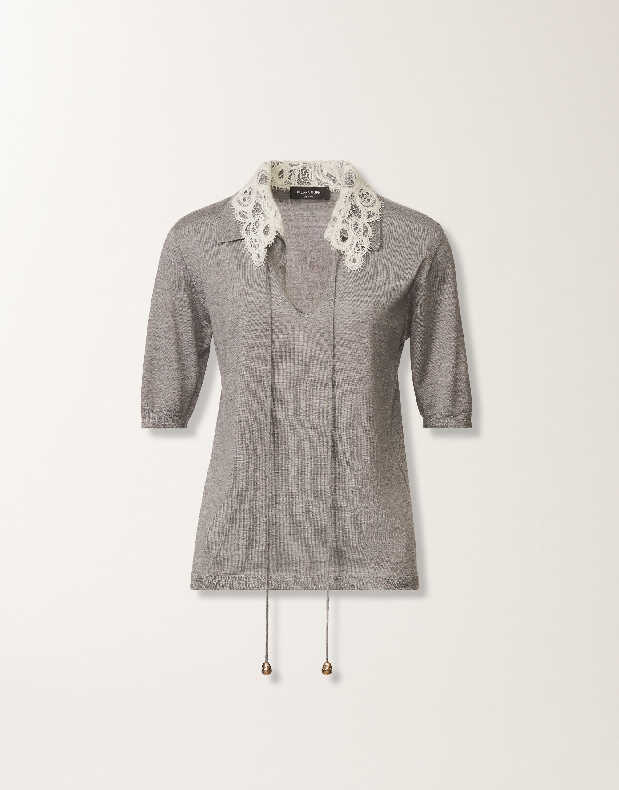 Fabiana Filippi Pull en cachemire et soie, roche GRIS MAD215F006L5940000
