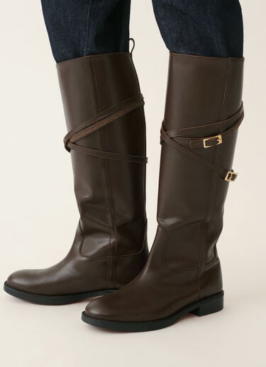 Fabiana Filippi Riding boot in brushed calfskin, ebony Ebony ASD216A821M5130000