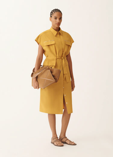 Fabiana Filippi Sahariana dress in mustard poplin MUSTARD ABD276F618L5820000