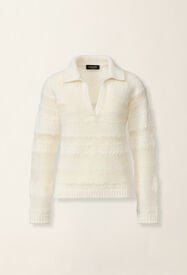 Fabiana Filippi Platinum mohair and micro-sequin striped sweater, raffia Raffia MAD226F459M4510000