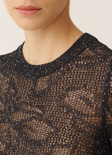 Pull en micro-paillettes bleu nuit Fabiana Filippi Pull en micro-paillettes bleu nuit BLEU NUIT MAD276F131D8640000