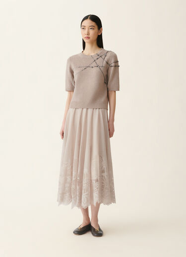 Maglia in cashmere garza, moka meringa Fabiana Filippi Maglia in cashmere garza, moka meringa Moka meringa MAD216F490M2870000