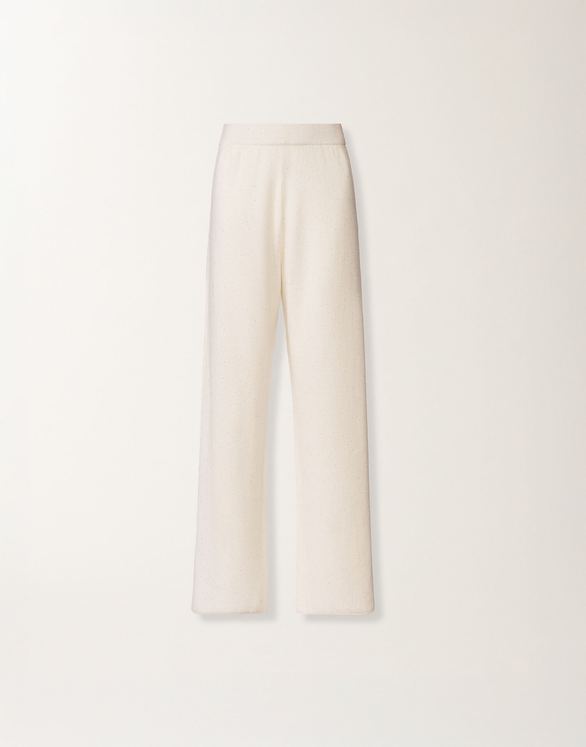 Fabiana Filippi White cotton and linen pants with sequins White PAD266F351D2730000