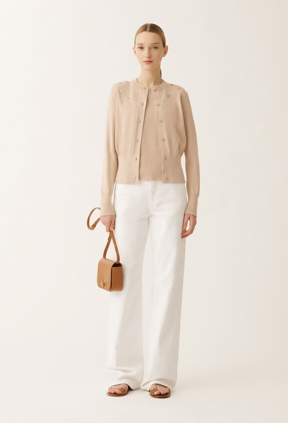 Fabiana Filippi Cotton cardigan, sand SAND MAD275F543L3350000