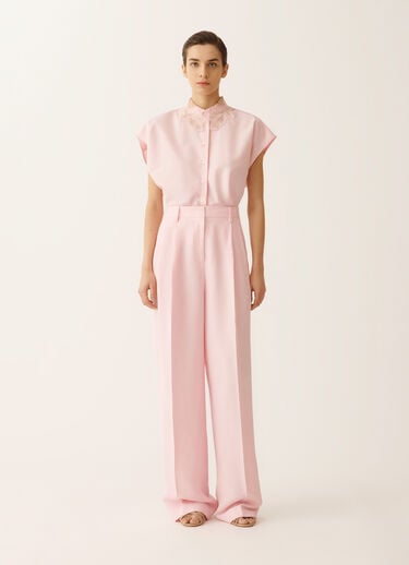 Fabiana Filippi Fluid linen and viscose trousers in petal pink PETAL PINK PAD276F367M1500000