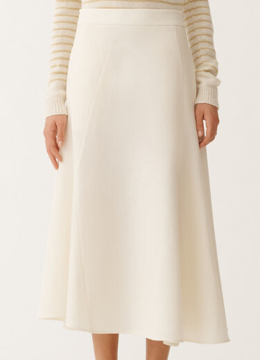 Fabiana Filippi Wool and linen mat skirt, vanilla WHITE GND265F397D8220000