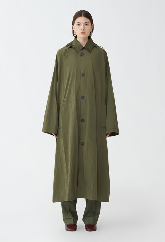 Fabiana Filippi NYLON HOODED LONG PARKA GREEN CTD214F198D6420000