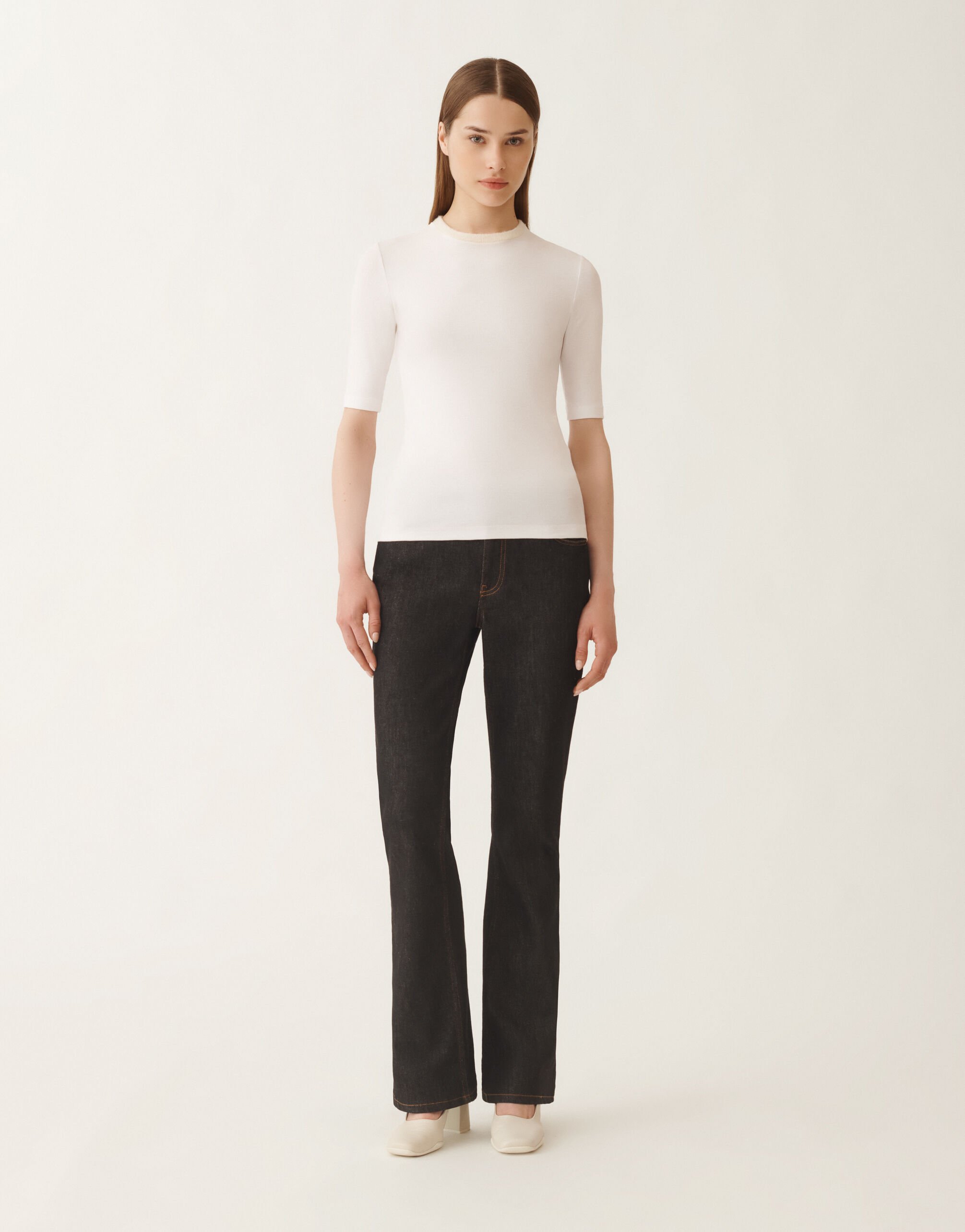 Fabiana Filippi Jersey T-Shirt, Butterfarbe Weiß JED215F129L5810000