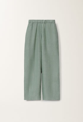 Fabiana Filippi Trevi linen canvas trousers, teal BLACK PAD265F291D6230000