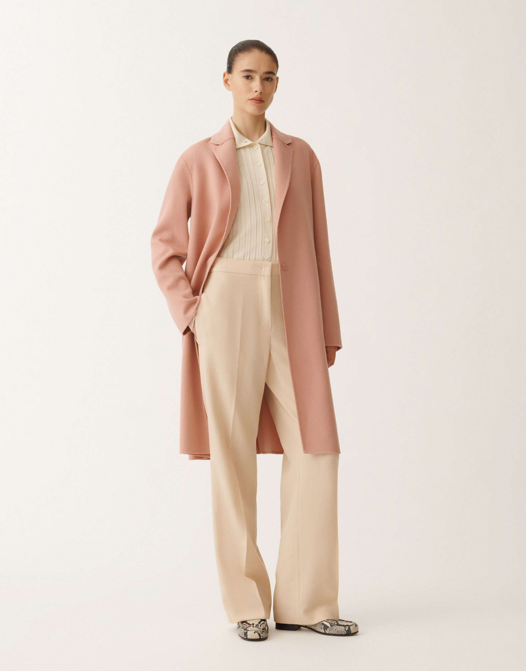 Fabiana Filippi Abrigo de lana doble, colorete ROSA CTD265F463L3020000