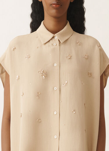 Fabiana Filippi Linen and viscose shirt dress, sand SAND ABD275F655L3720000