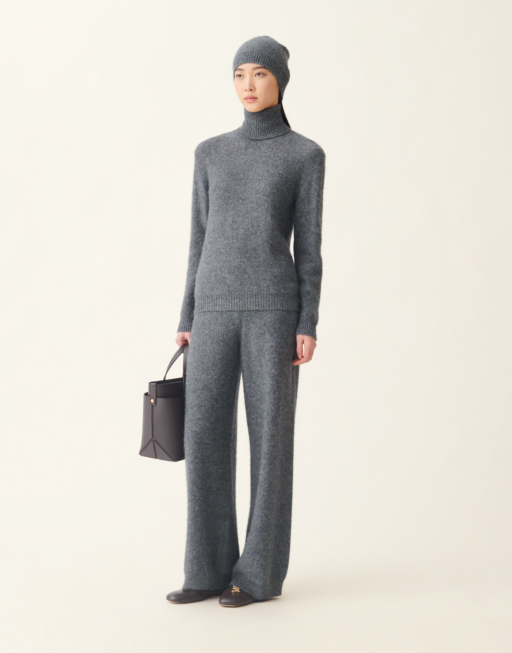 Sequin turtleneck sweater, charcoal Fabiana Filippi Sequin turtleneck sweater, charcoal Charcoal MAD226F098D2960000