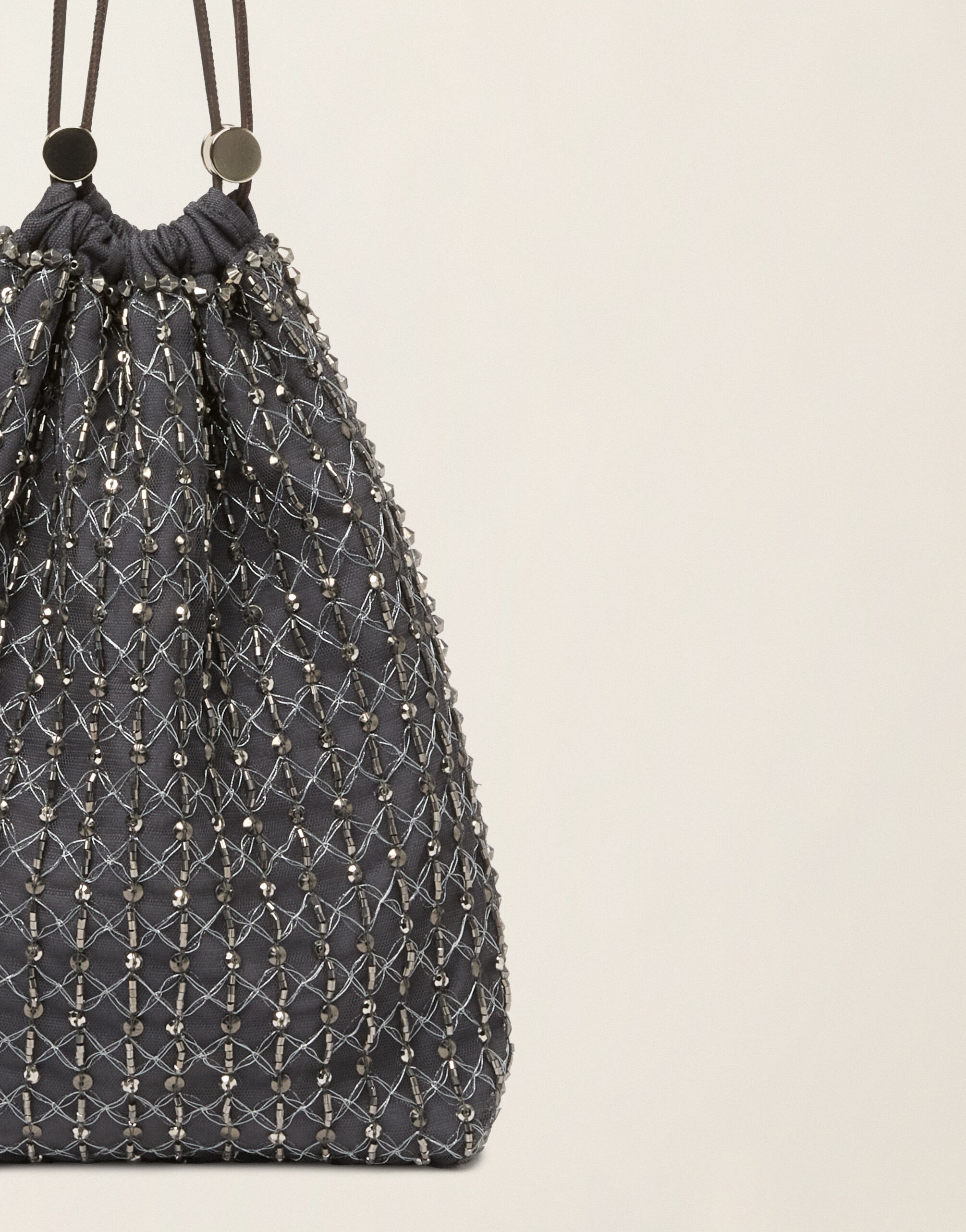 Moonlight embroidered pouch, charcoal Fabiana Filippi Moonlight embroidered pouch, charcoal Charcoal BGD226A946M4400000