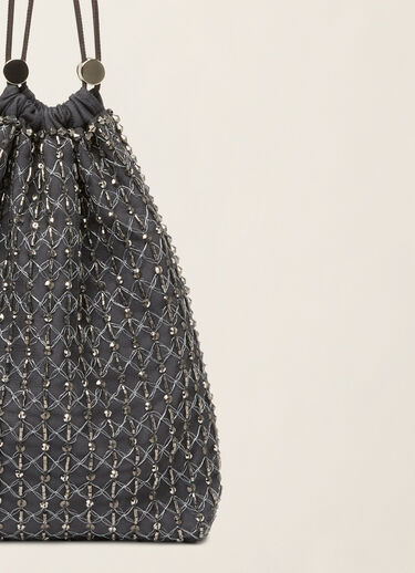 Moonlight embroidered pouch, charcoal Fabiana Filippi Moonlight embroidered pouch, charcoal Charcoal BGD226A946M4400000