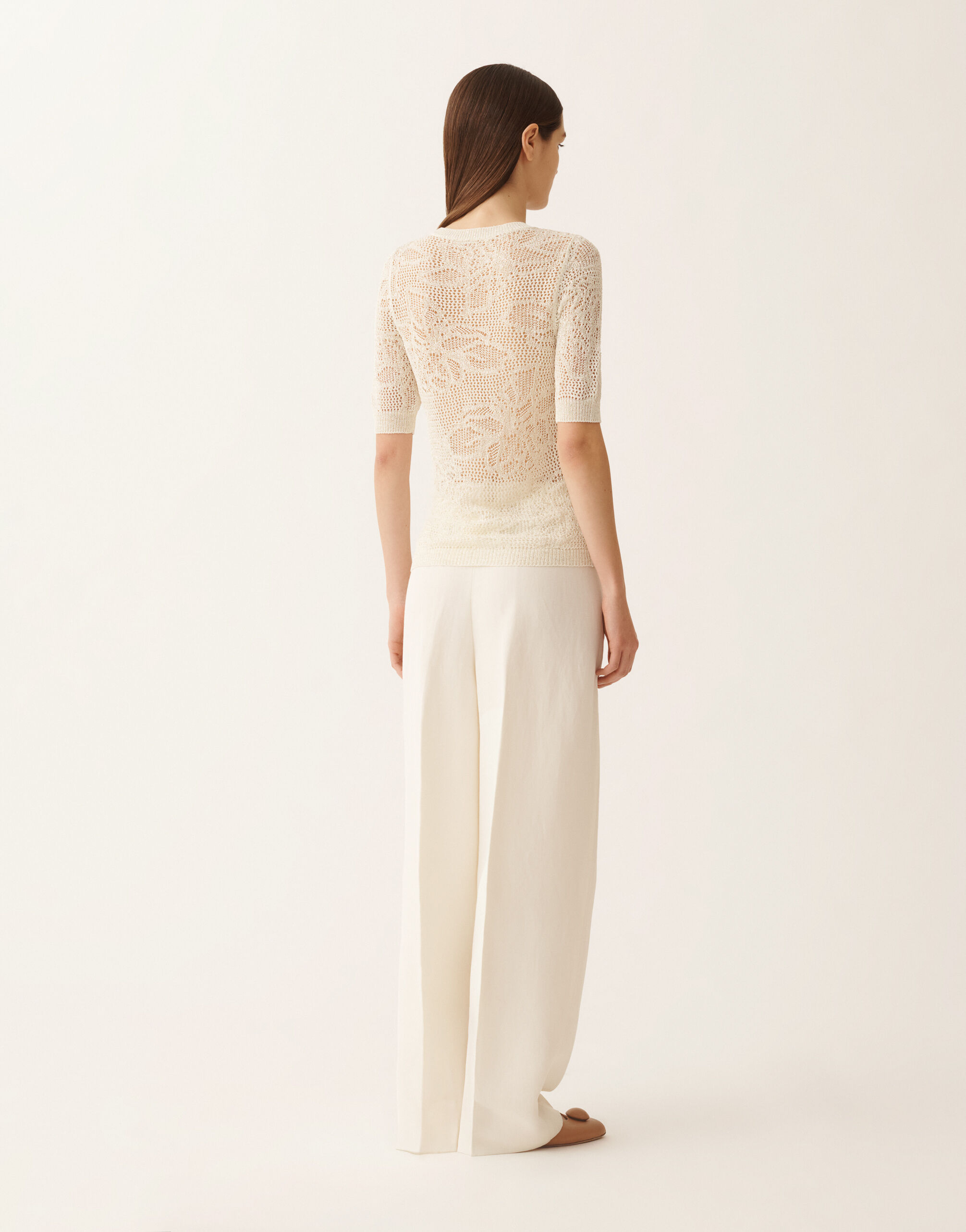 Pull en micro-paillettes, mastice Fabiana Filippi Pull en micro-paillettes, mastice MASTIC MAD276F131D8640000