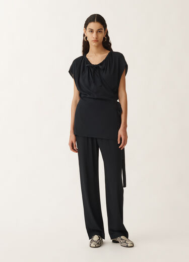 Fabiana Filippi Stretch sablé top, midnight blue BLUE TPD275F617L2350000