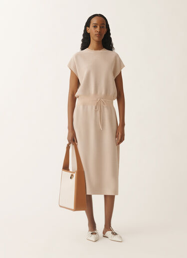 Fabiana Filippi Cotton dress with lurex, sand SAND ABD275F625L2330000