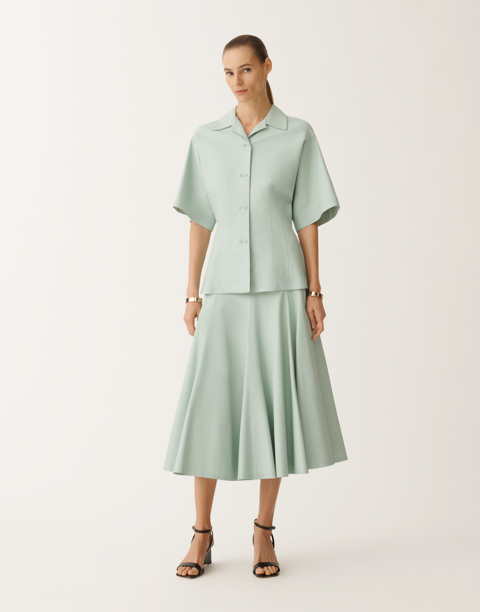 Fabiana Filippi Veste en cuir nappa, vert d’eau VERT EAU PLD275F676D7510000