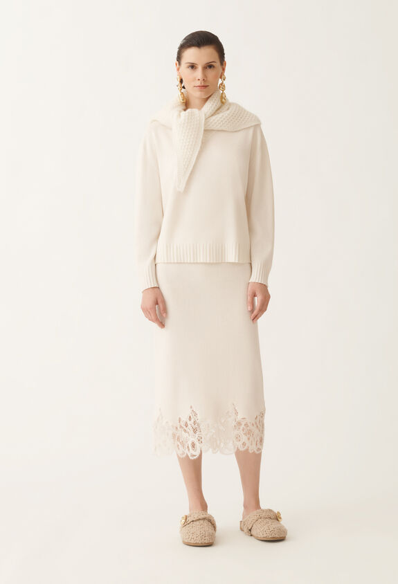 Fabiana Filippi Platinum sweater, raffia WHITE MAD215F015L5170000