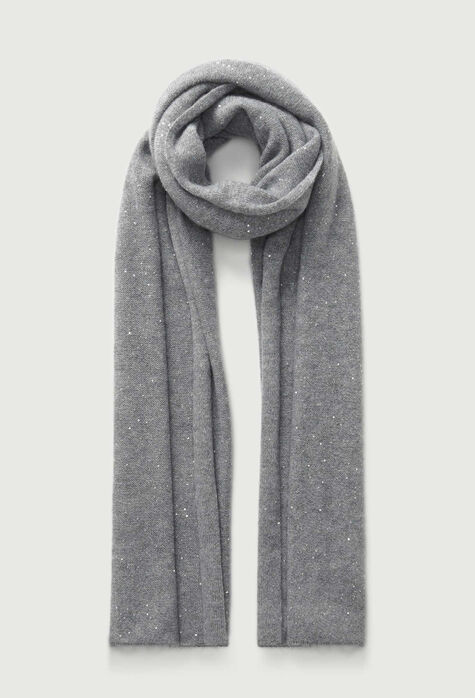 Fabiana Filippi Large sequinned scarf, rock grey SAD264A710I2510000