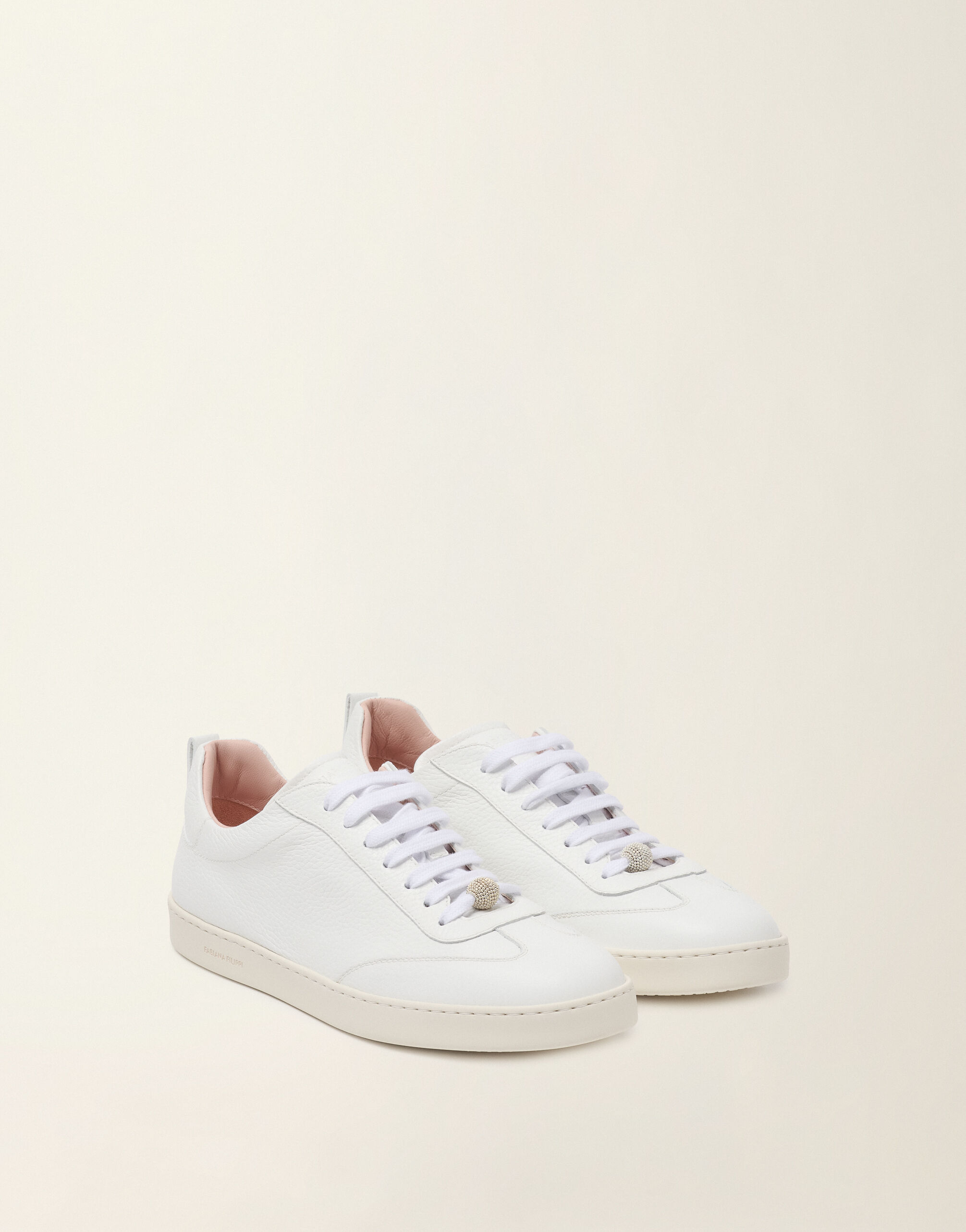 Fabiana Filippi Sneakers en cuir grainé, blanc optique Blanc optique ASD216A846M5040000