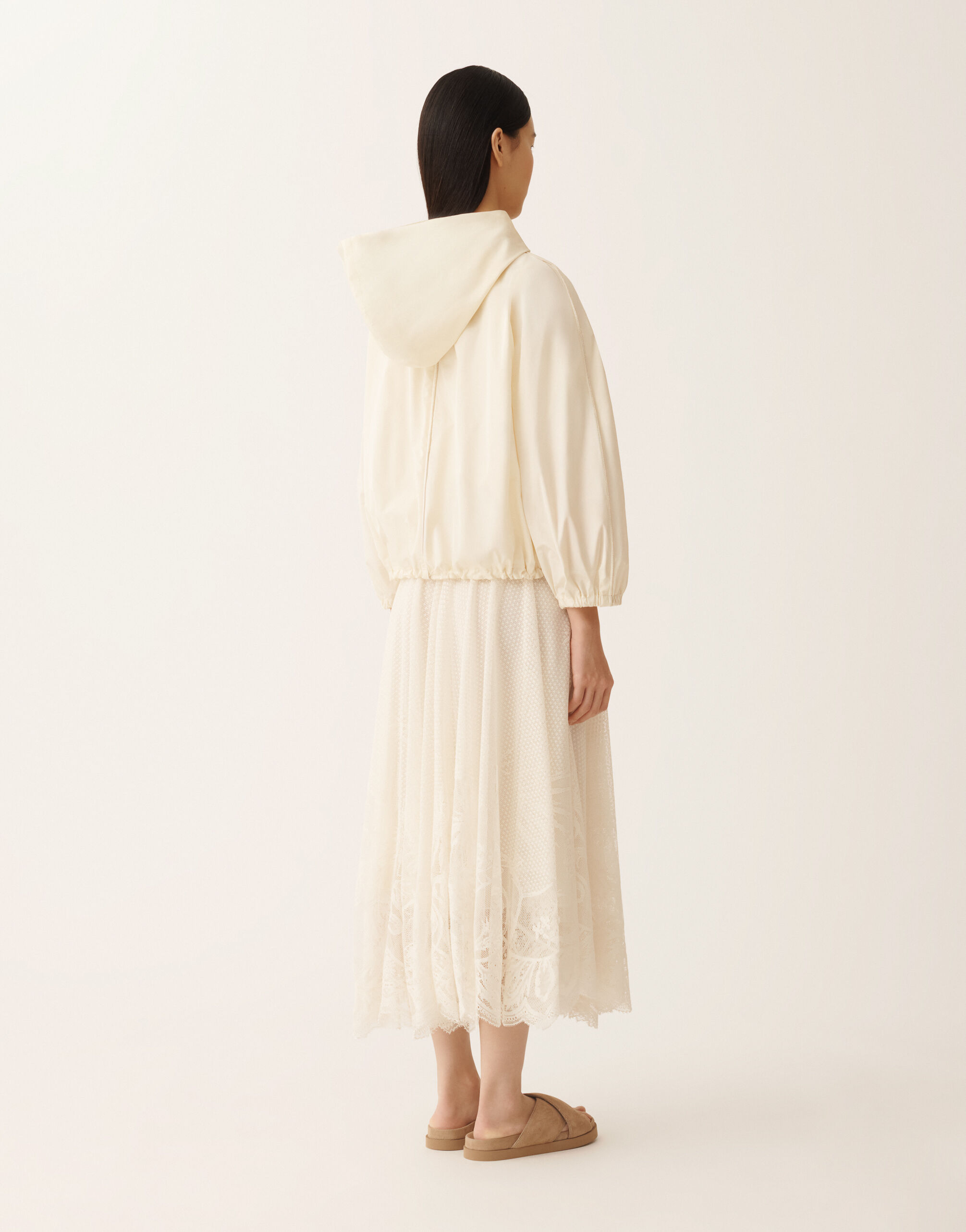 Technical taffeta bomber jacket, butter for Women | Fabiana Filippi®