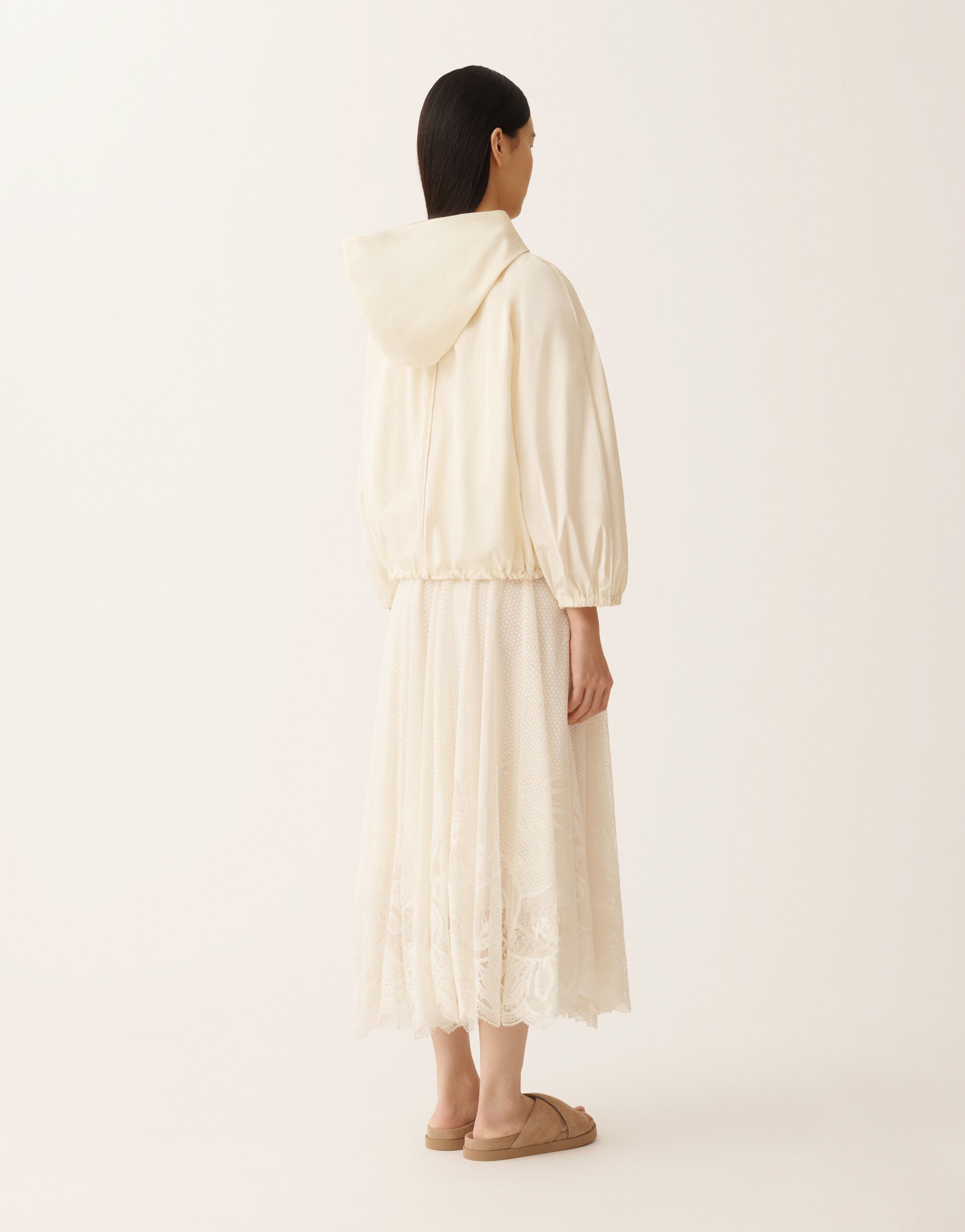 Fabiana Filippi Technical taffeta bomber jacket, butter BUTTER CTD276F711M1230000