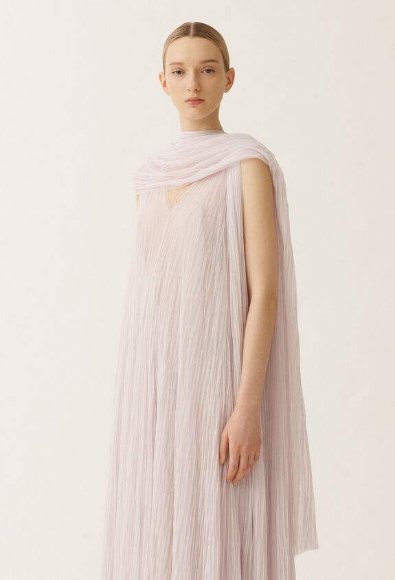 Fabiana Filippi Pleated tulle maxi scarf, mauve LAVENDER SAD275A023L3860000