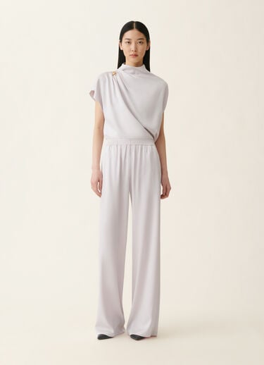 Amelia Hose aus glänzendem Enver-Satin, steinfarben Fabiana Filippi Amelia Hose aus glänzendem Enver-Satin, steinfarben Steinfarben PAD216F291D9820000